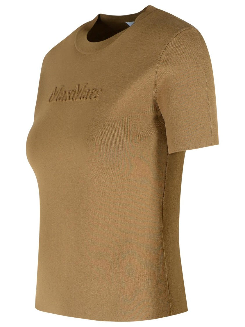 Max Mara 'Adelio' Hazelnut Viscose Blend T-Shirt