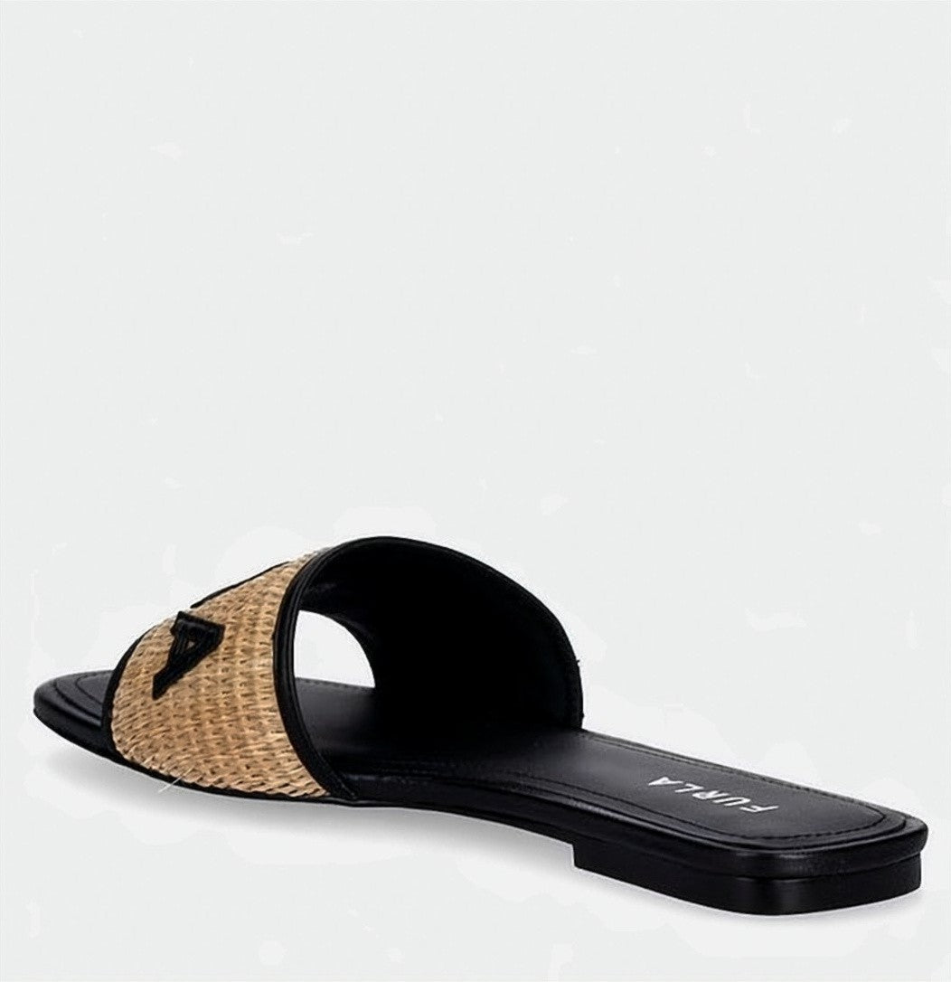 Furla Rubber Sole Natural Leather Lined Flippers