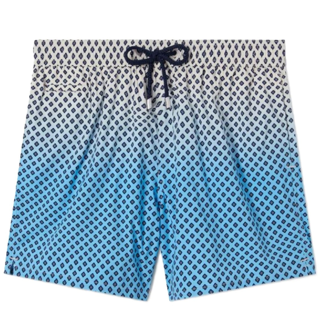 Mc2 Saint Barth Gradient Design Shorts With Navy Drawstring