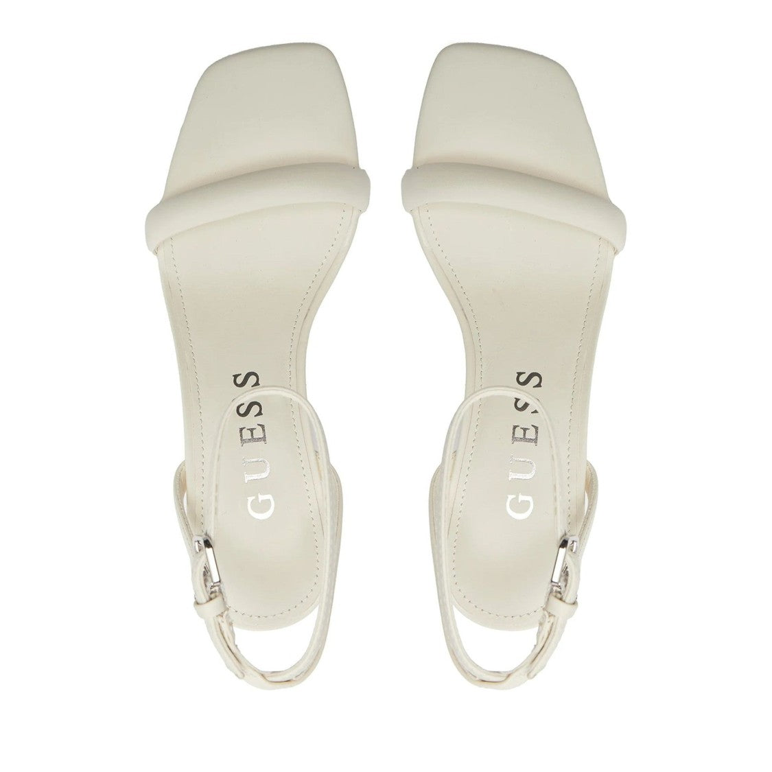Guess White Gelectra Embellished Block Heel Sandals