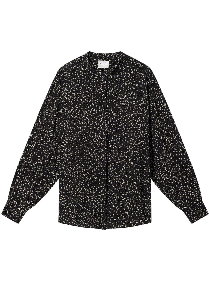 Isabel Marant Étoile Black Blouse With Scattered Square Dot Pattern