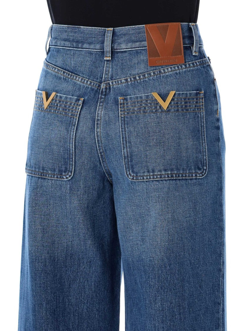 Valentino Garavani Wide Leg Denim Jeans