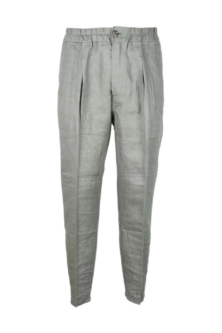 A.M.Couture Men's Linen Trousers - Green
