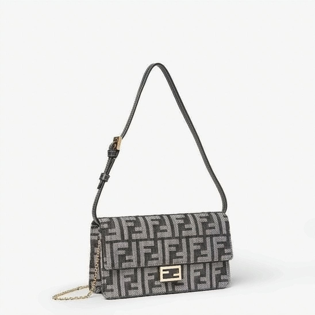 Fendi Rectangular Monogram Crossbody Bag With Gold-Tone Clasp