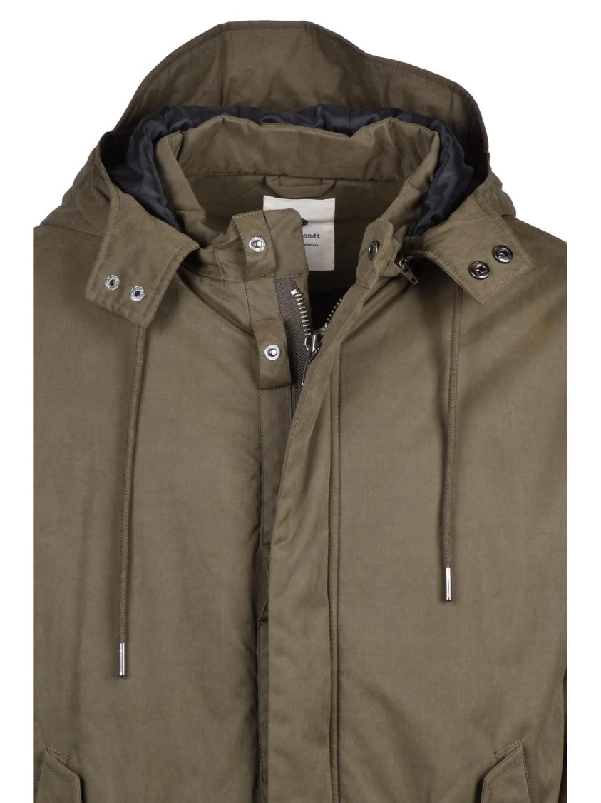 Anerkjendt Durable Cotton-Blend Green Parka With Adjustable Features