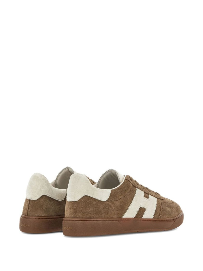 Hogan Earth Brown Suede Lace-Up Sneakers