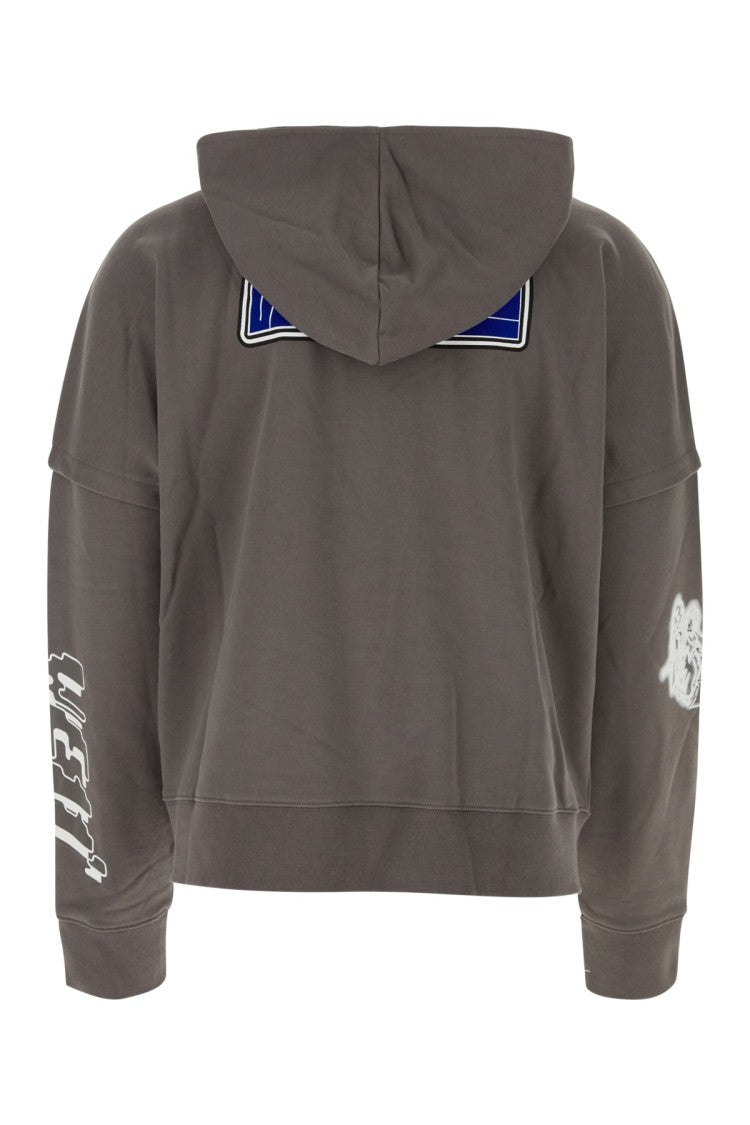 We11 Done Cropped Hoodie With Geometric Design