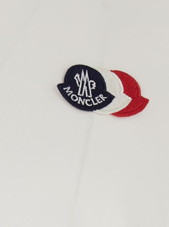 Moncler Embroidered Tricolor Logo Cotton T-Shirt