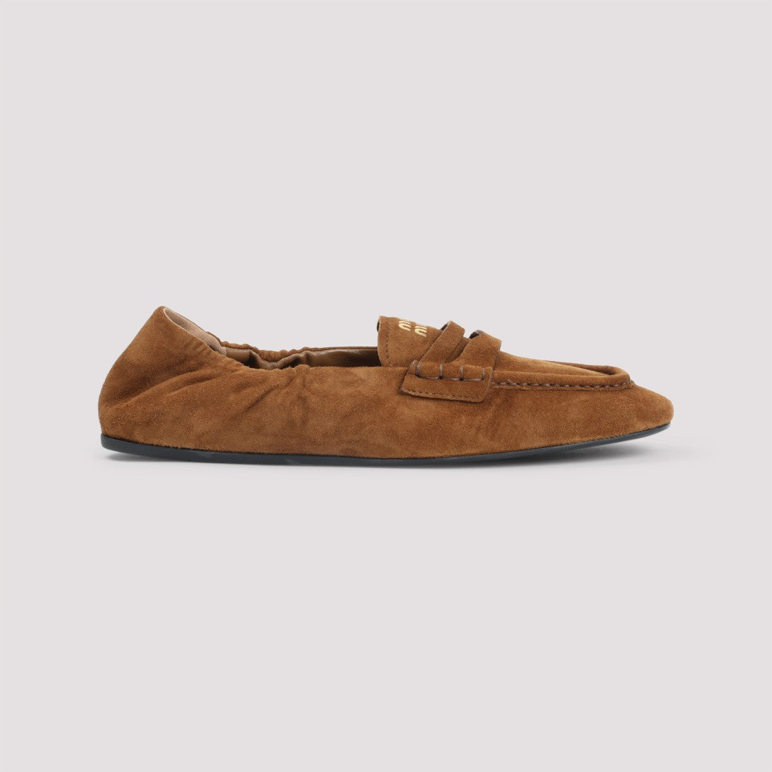 Miu Miu Brown Suede Lamb Leather Loafers