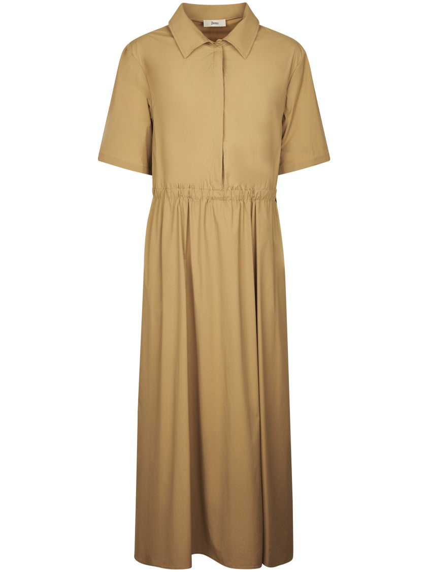 Herno Midi Dress With Classic Shirt Collar