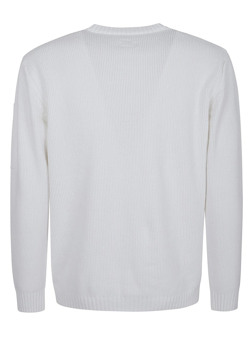 C.P. Company Ribbed Knit Sweater With Distinctive Logo Patch