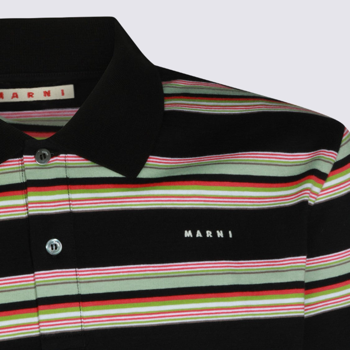 Marni Striped Long-Sleeve Polo Shirt With Classic Collar
