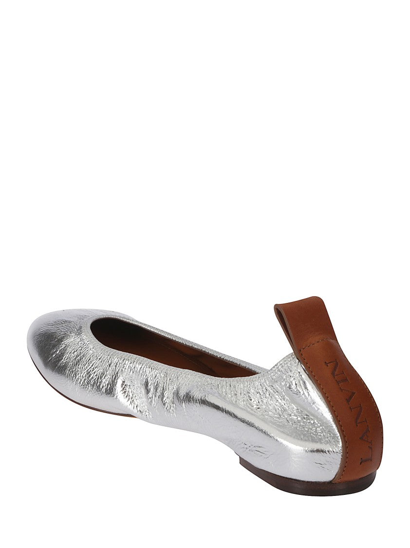 Lanvin Shiny Silver Ballerinas