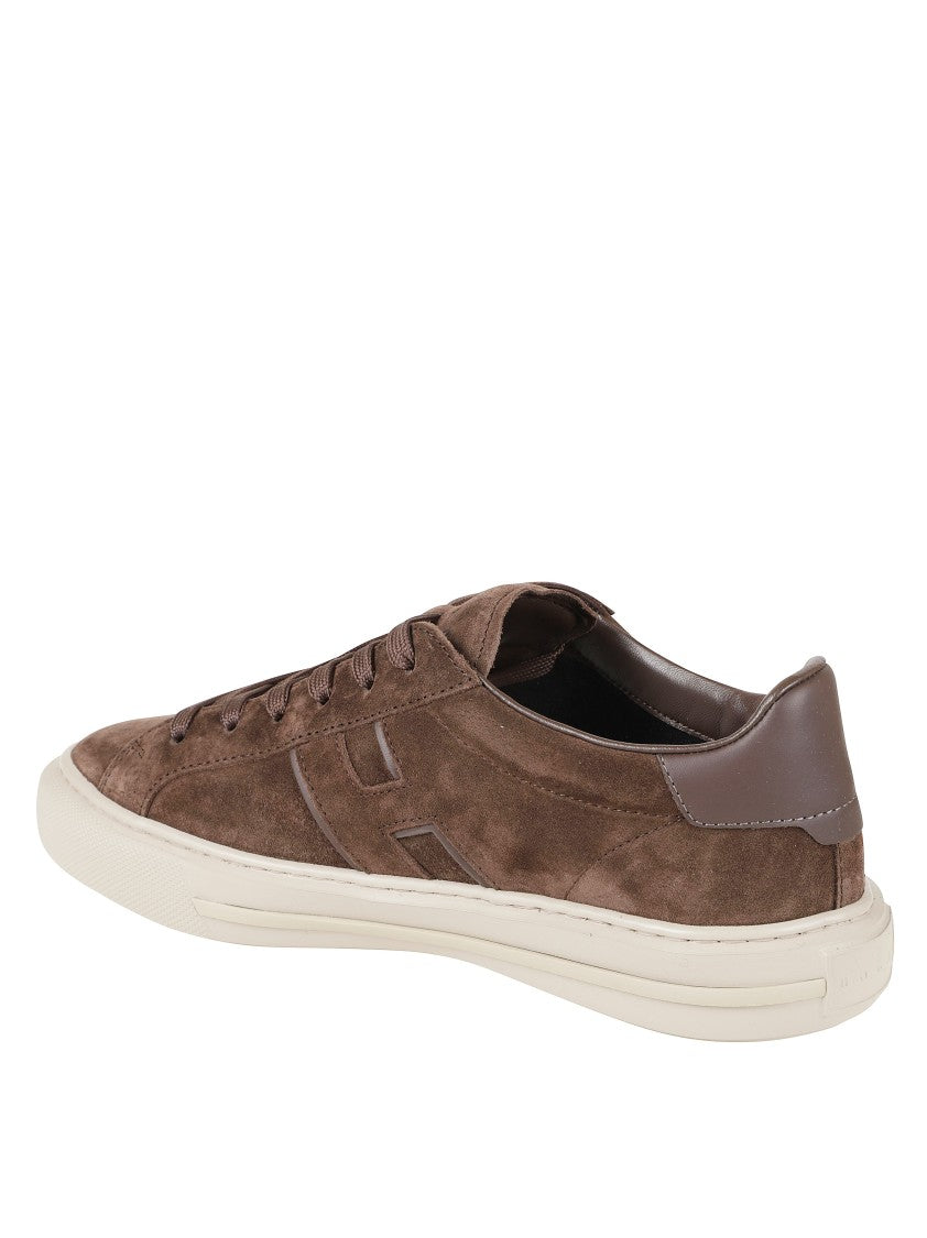Hogan Low-Top Suede Sneakers With Contrast Leather Tab
