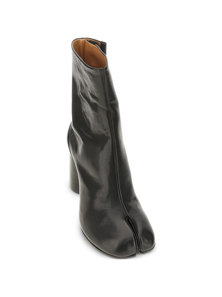 Maison Margiela Black Glossy Leather Split-Toe Boots