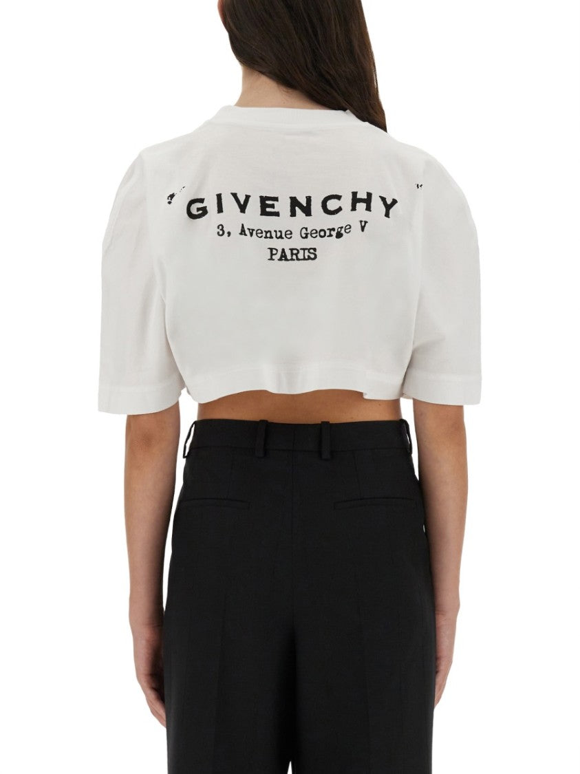 Givenchy Cropped T-Shirt With Logo Print