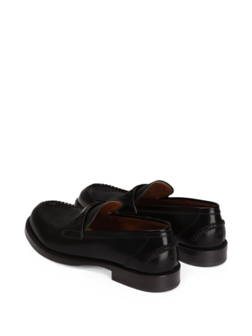 Dolce & Gabbana Polished Leather Moccasin Loafers