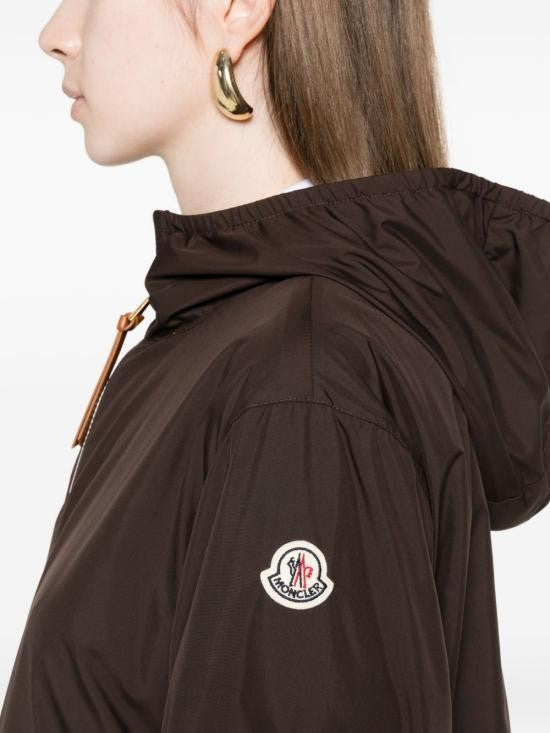 Moncler Relaxed Fit Hooded Jacket With Contrasting Zipper And Logo Patch