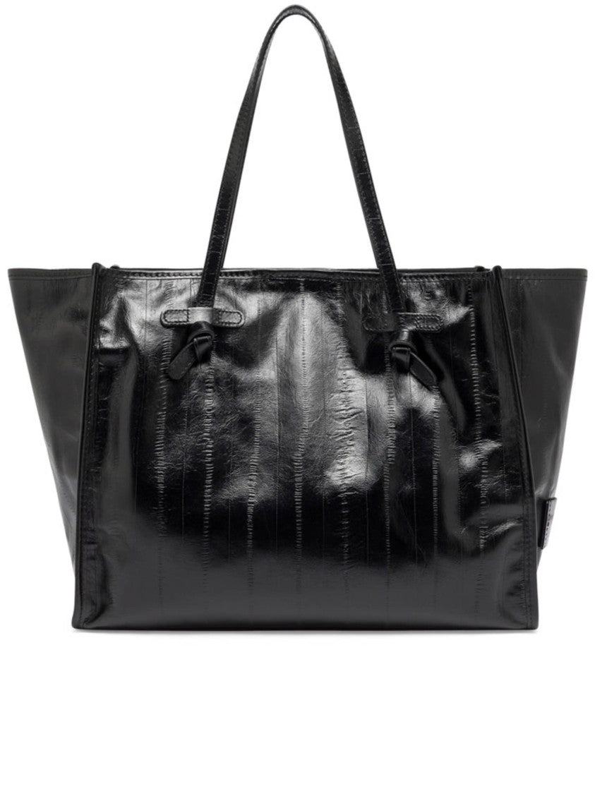 Gianni Chiarini Marcella Black Structured Glossy Tote