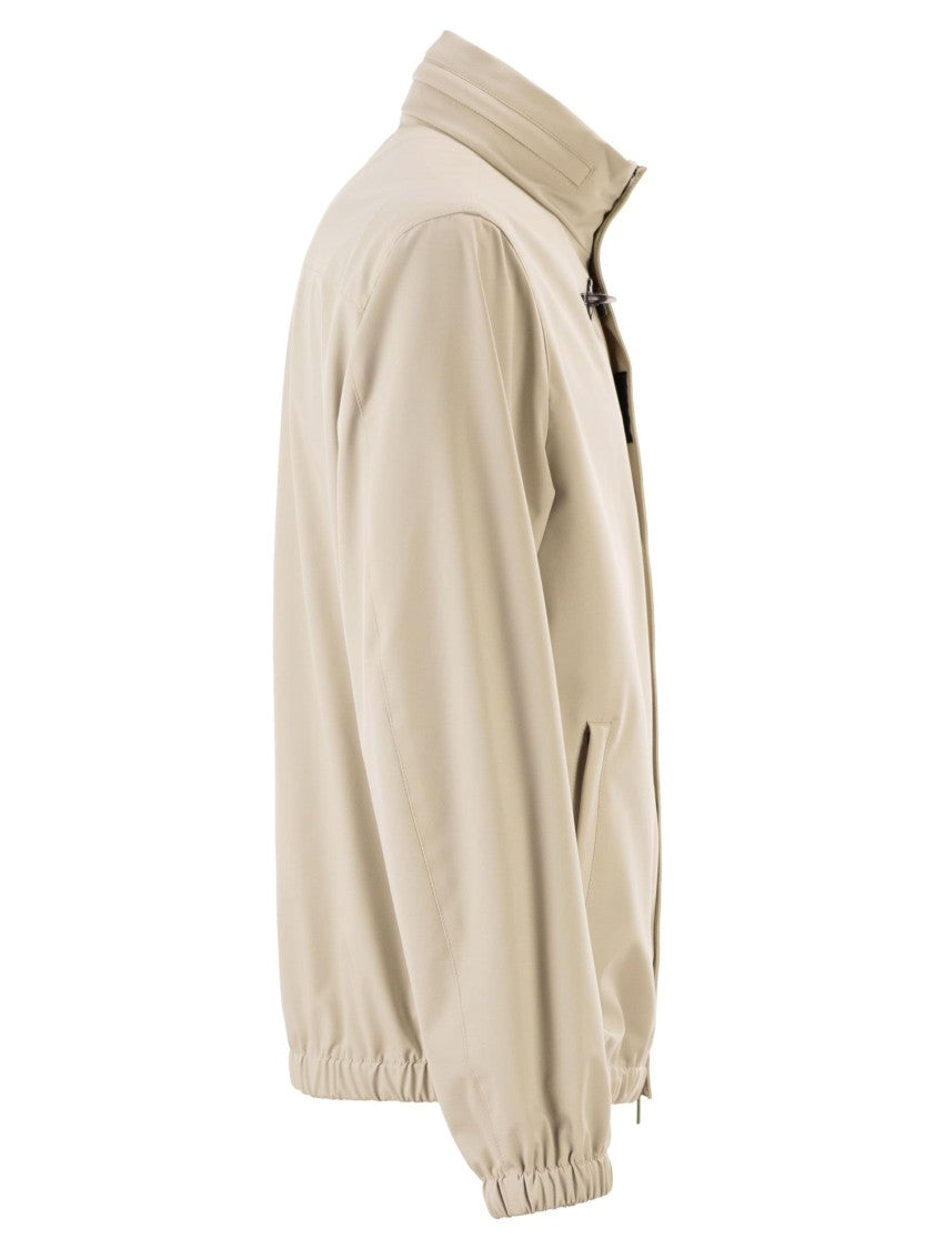 Fay Short Travel Bomber Jacket In Stretch Nylon