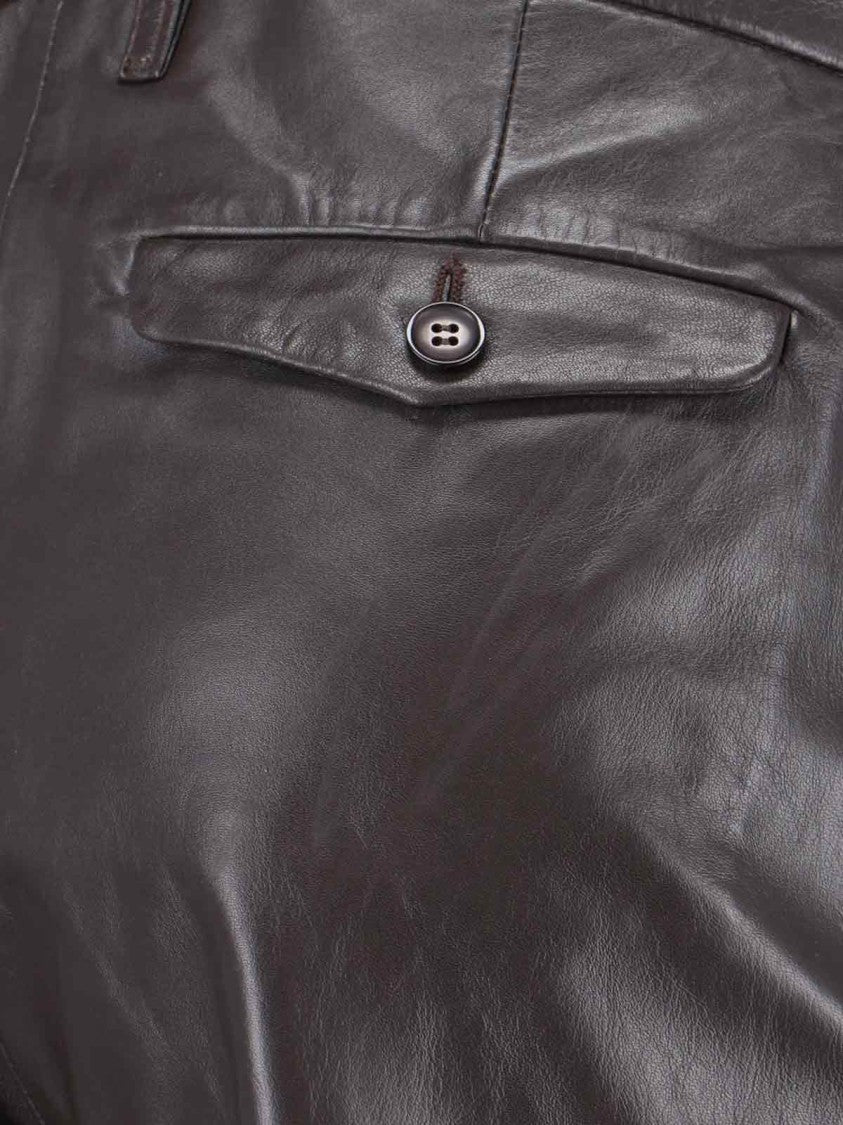 Novelle Tailored Brown Trousers With Straight Cut