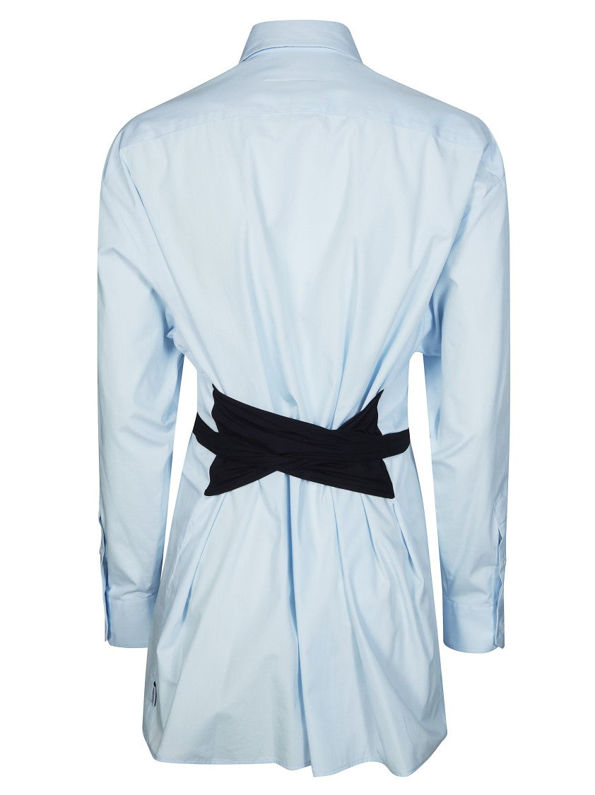 Mm6 By Maison Margiela Long Sleeved Contrast Belt Tailored Shirt