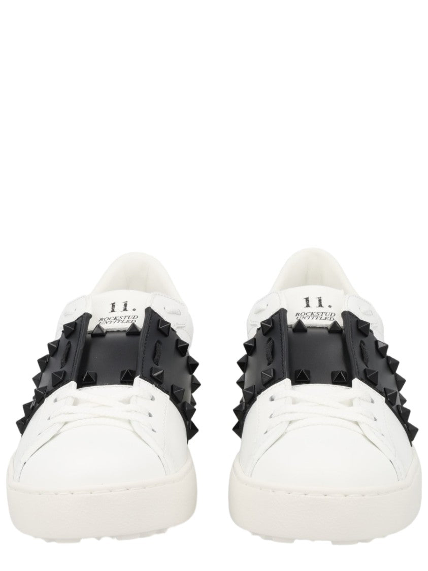 Valentino Garavani Rockstud Untitled Studded Calfskin Leather Sneakers