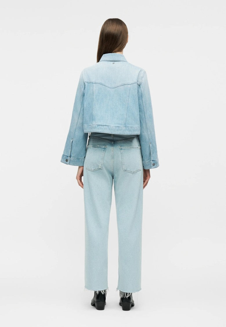 Dondup Cropped Denim Jacket With Classic Collar