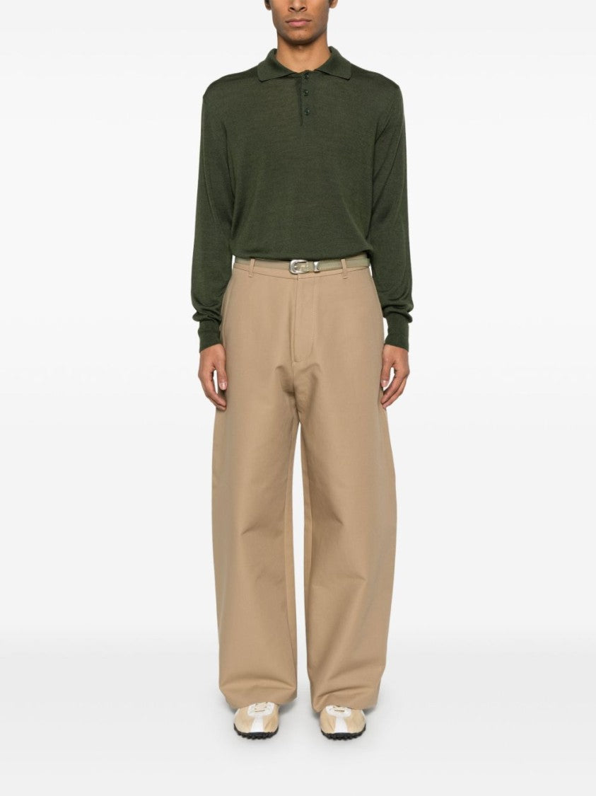 Ami Paris Moss Green Vintage Long Sleeve Polo