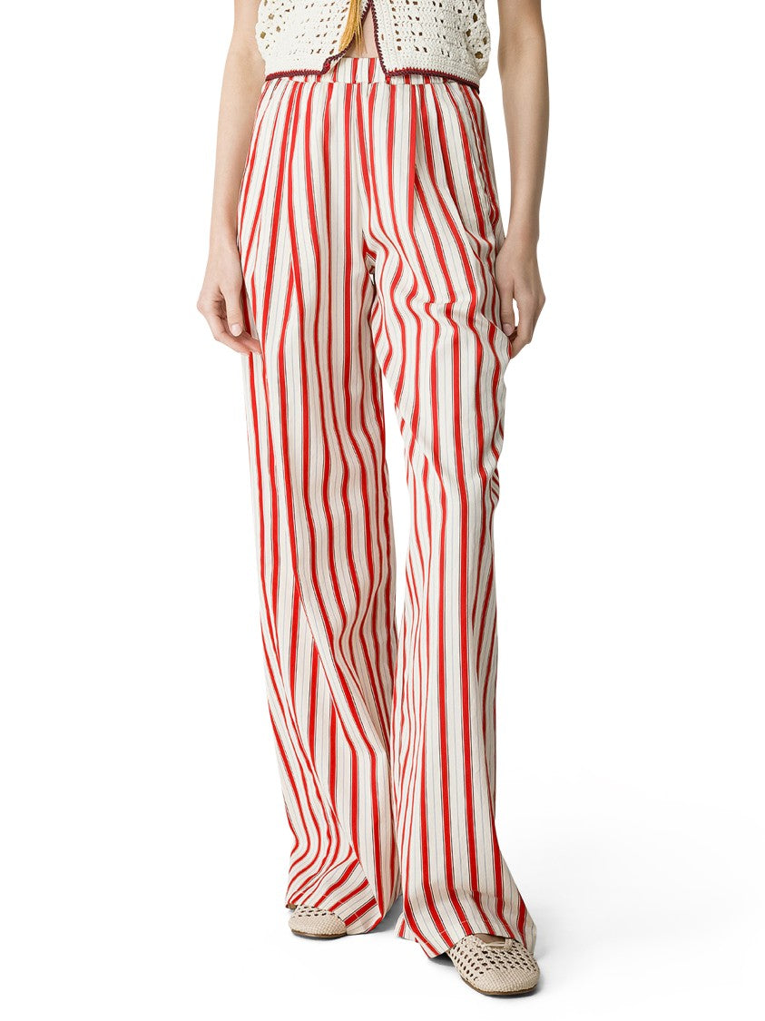 Forte Forte Pinstriped Straight-Leg Trousers With High Waist Design