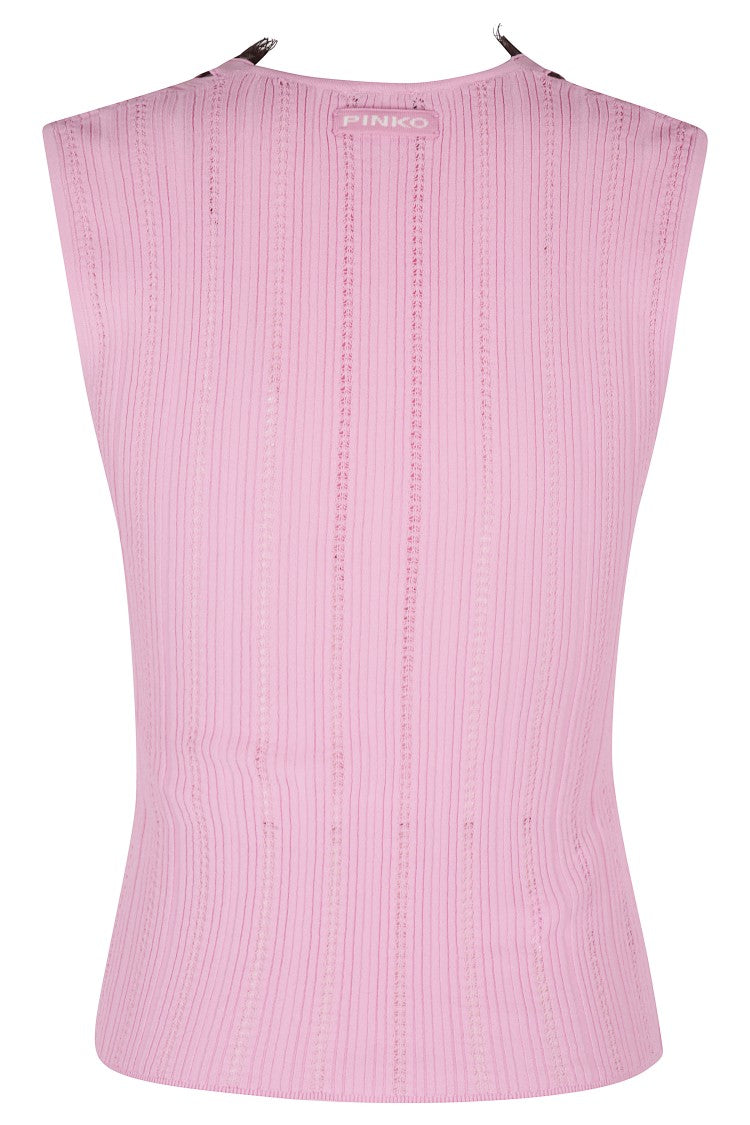 Pinko Sleeveless Perforated Knit Top