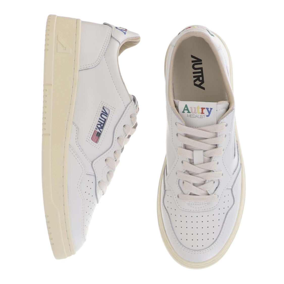 Autry White Medalist Low Leather Sneakers