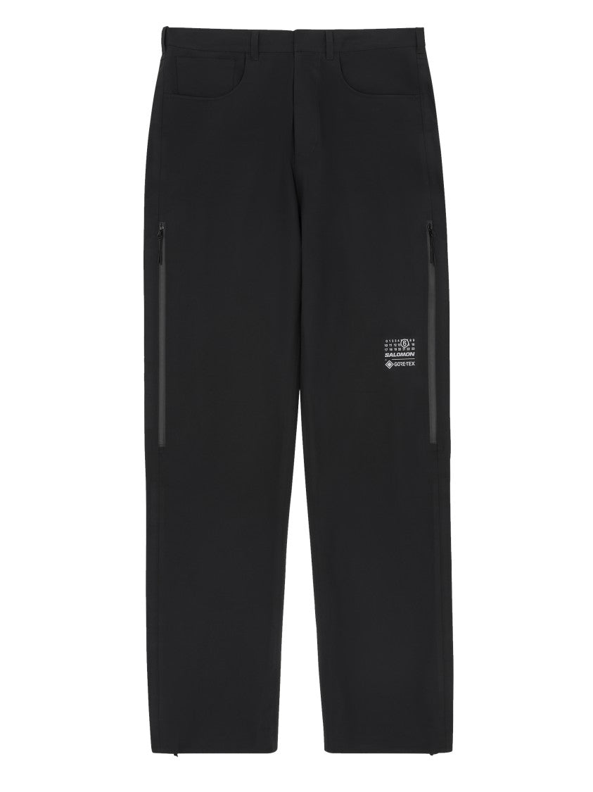 Mm6 X Salomon Tailored Black Trousers With Logo Print