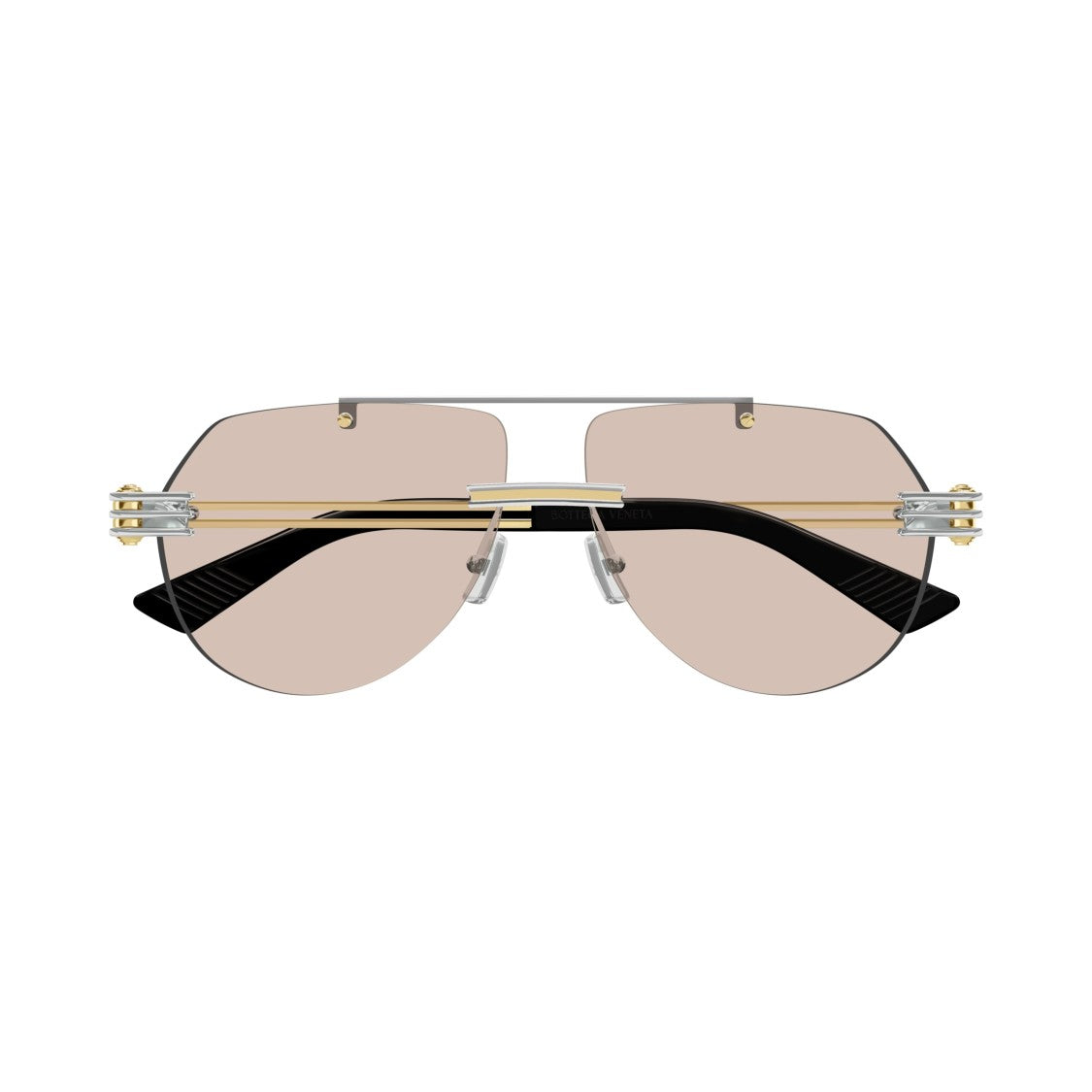 Bottega Veneta Bv1342s Rimless Sunglasses With Double-Bar Temples