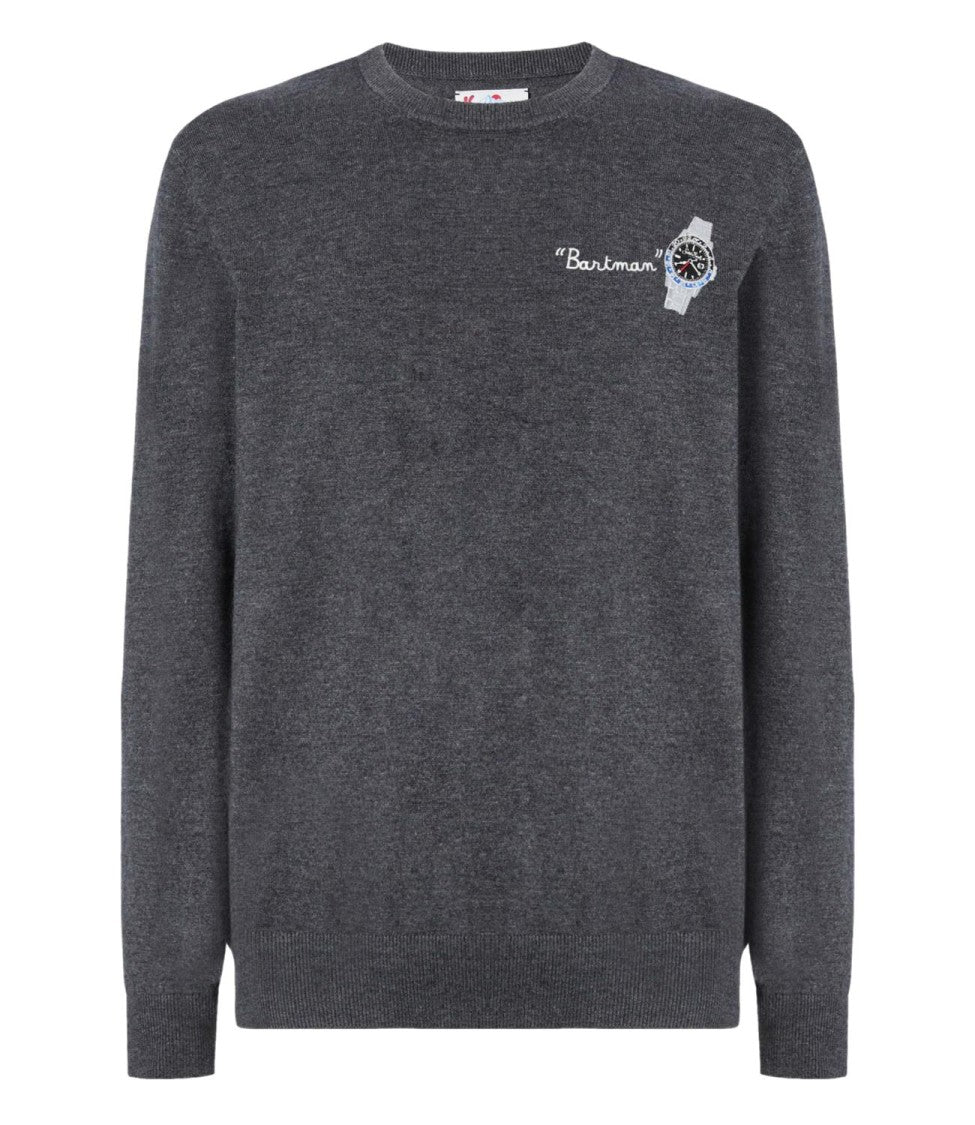 Mc2 Saint Barth Dark Grey Crewneck Sweater