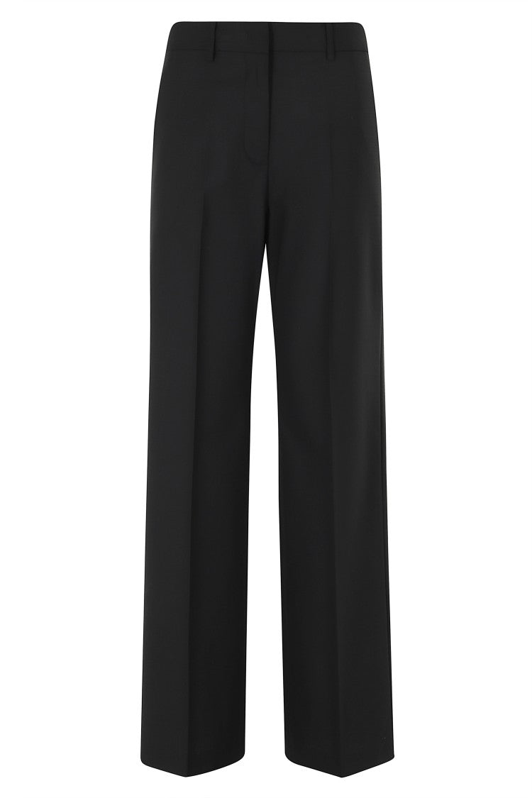Erika Cavallini Black Giotto Tailored Straight-Leg Polyester-Wool Pants