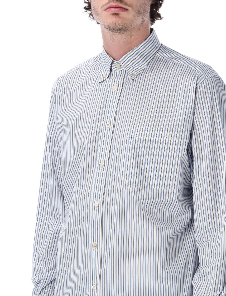 Valentino Garavani Vertical Striped Cotton Shirt With Button-Down Collar
