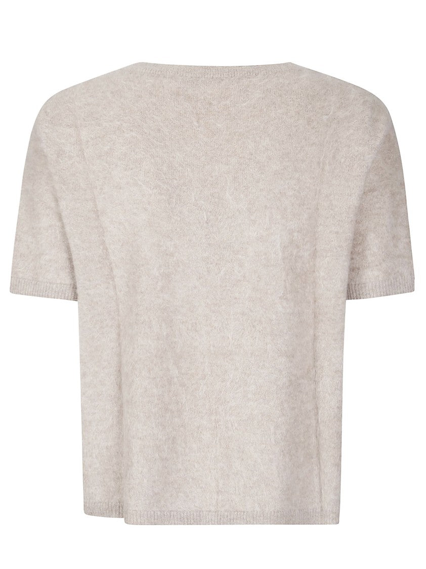 Absolut Cashmere Short-Sleeved Cashmere Knit Top With V-Neckline