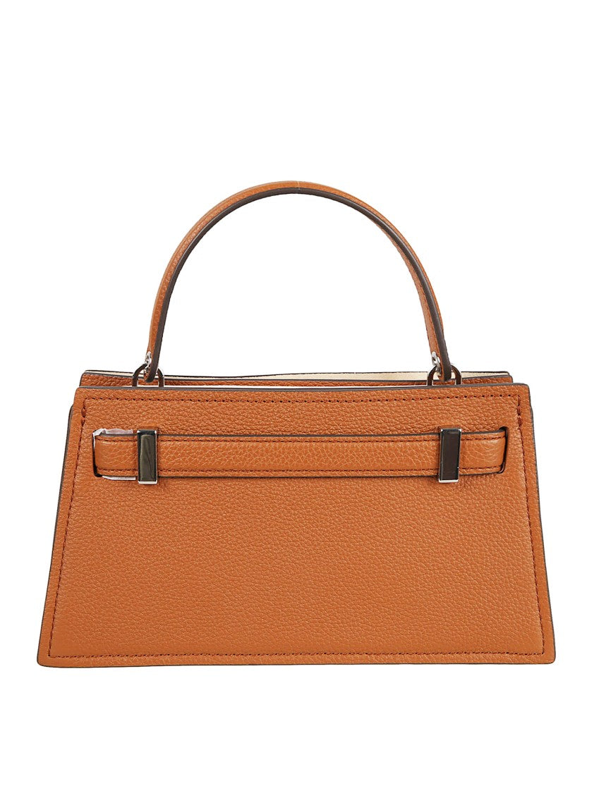 Tory Burch Trapezoidal Leather And Suede Handbag