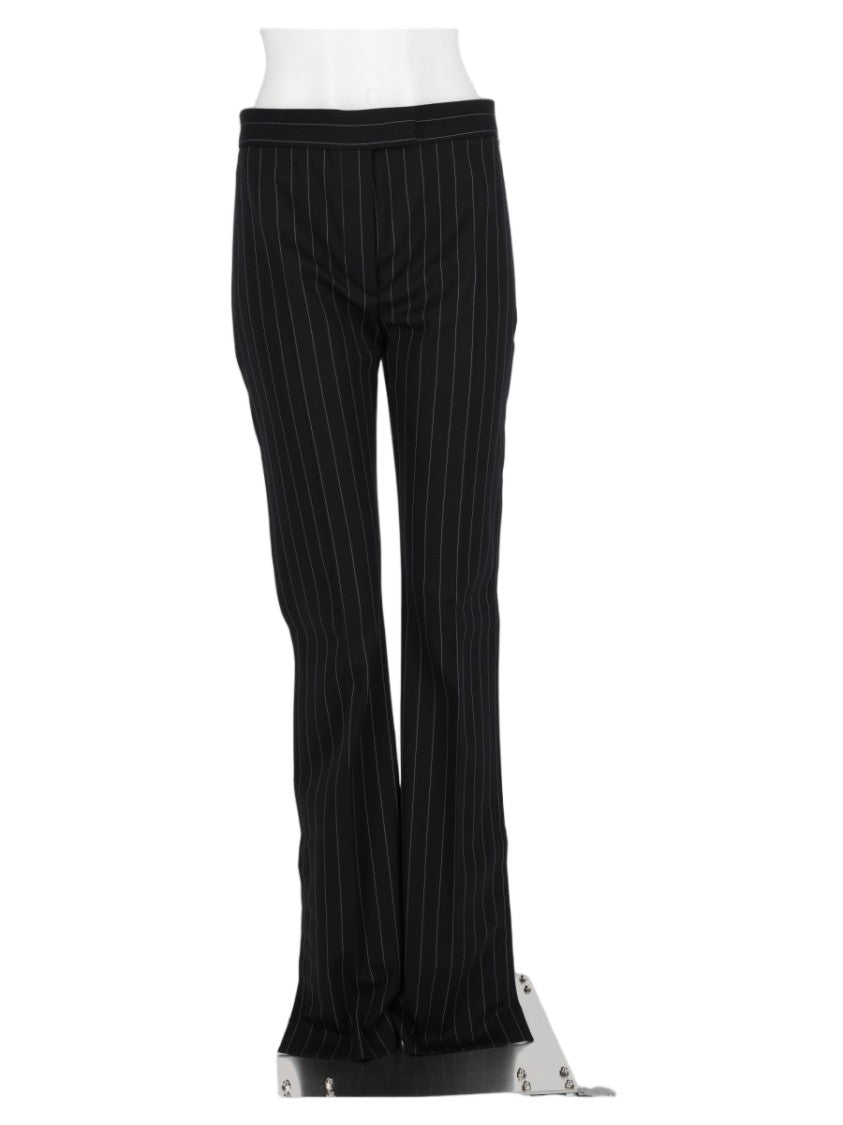 Sportmax Black Tailored Pinstripe Flared Pants
