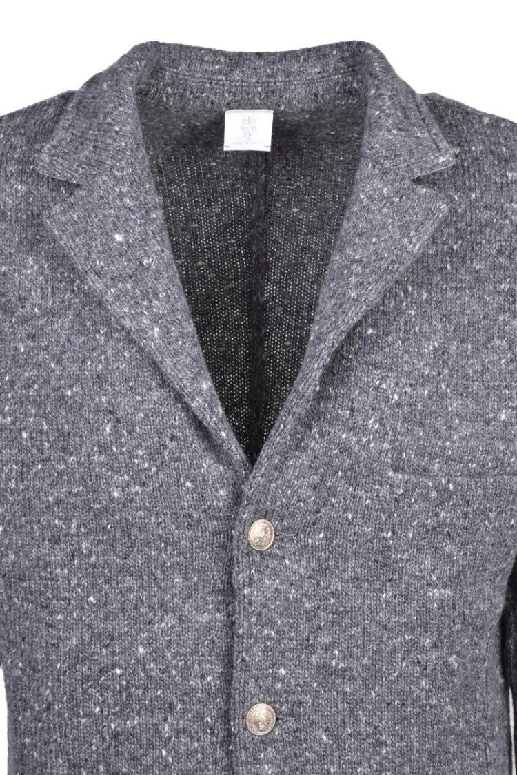 Eleventy Knit Jacket Jewel Buttons - Grey