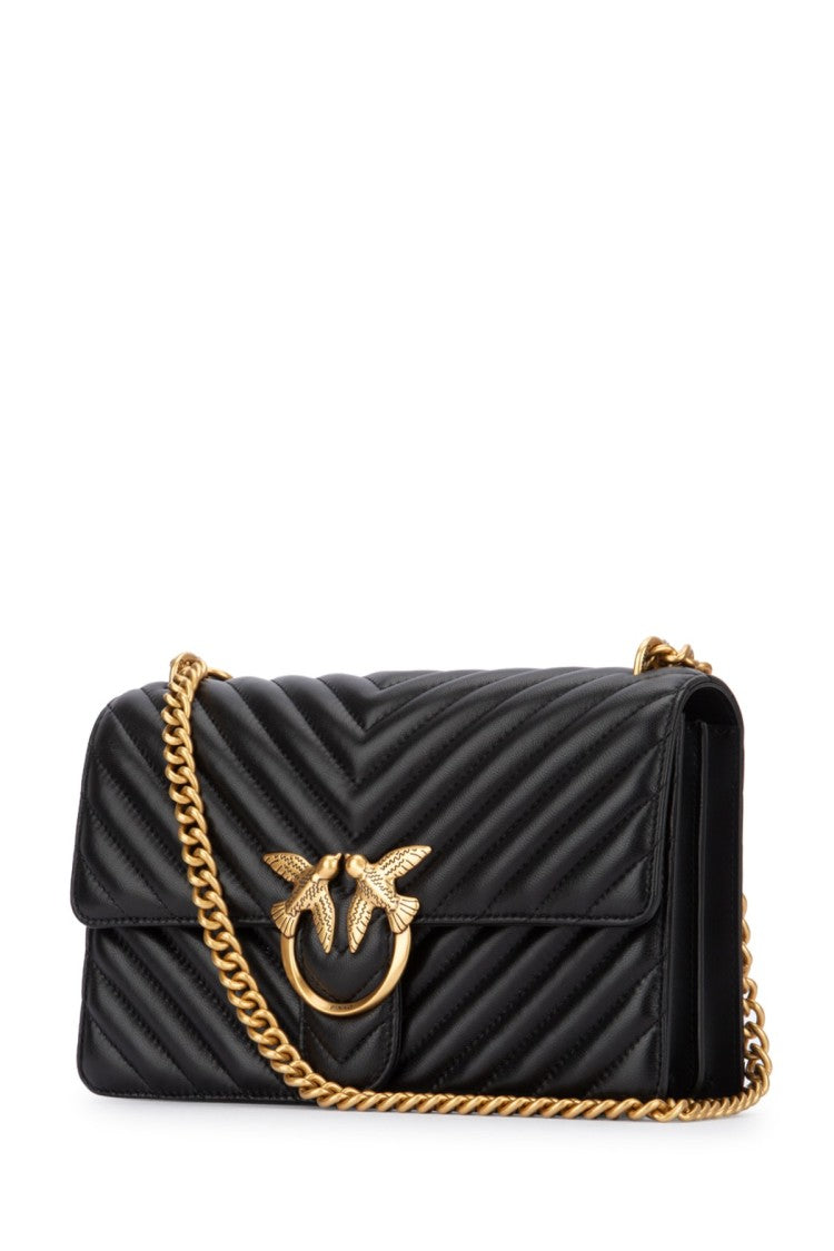 Pinko Chevron-Quilted Crossbody Bag Chain Strap