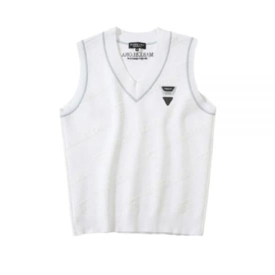 Mark&Lona Textured Knit Vest With V-Neckline And Emblem Detail