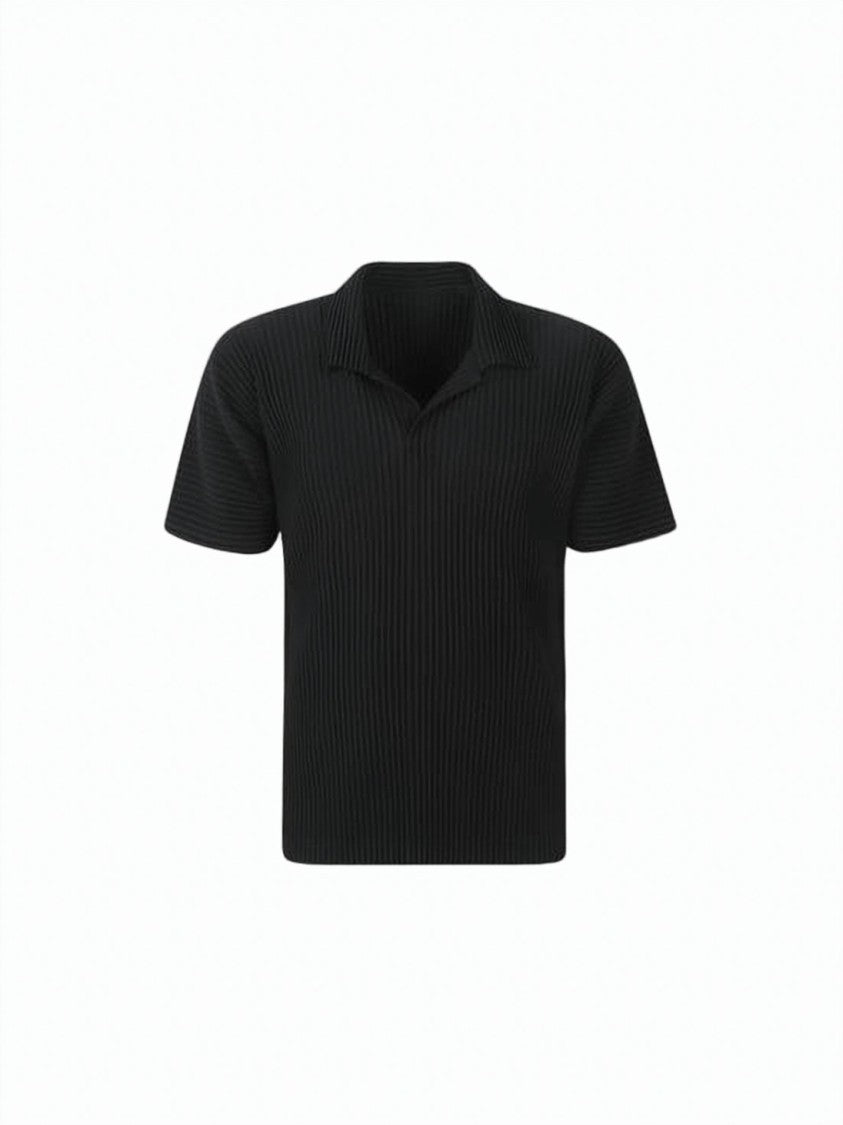 Homme Plissé Issey Miyake Pleated Black Short-Sleeve Top