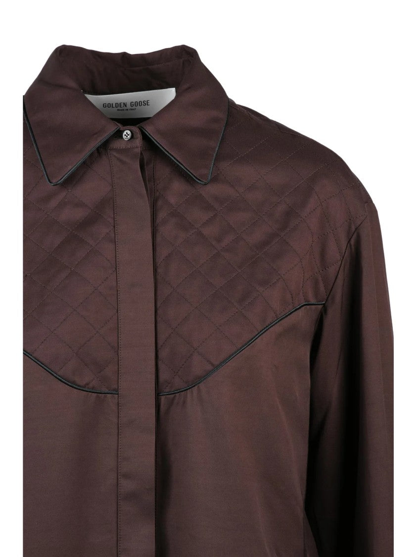 Golden Goose Brown Viscose Embroidered Shirt