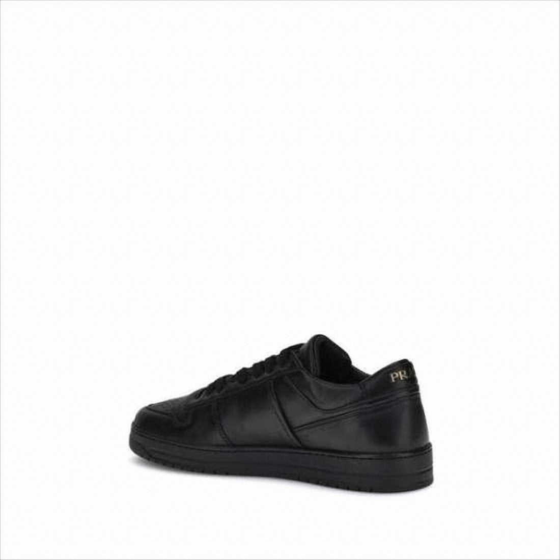 Prada Bold Black Leather Low-Top Sneakers