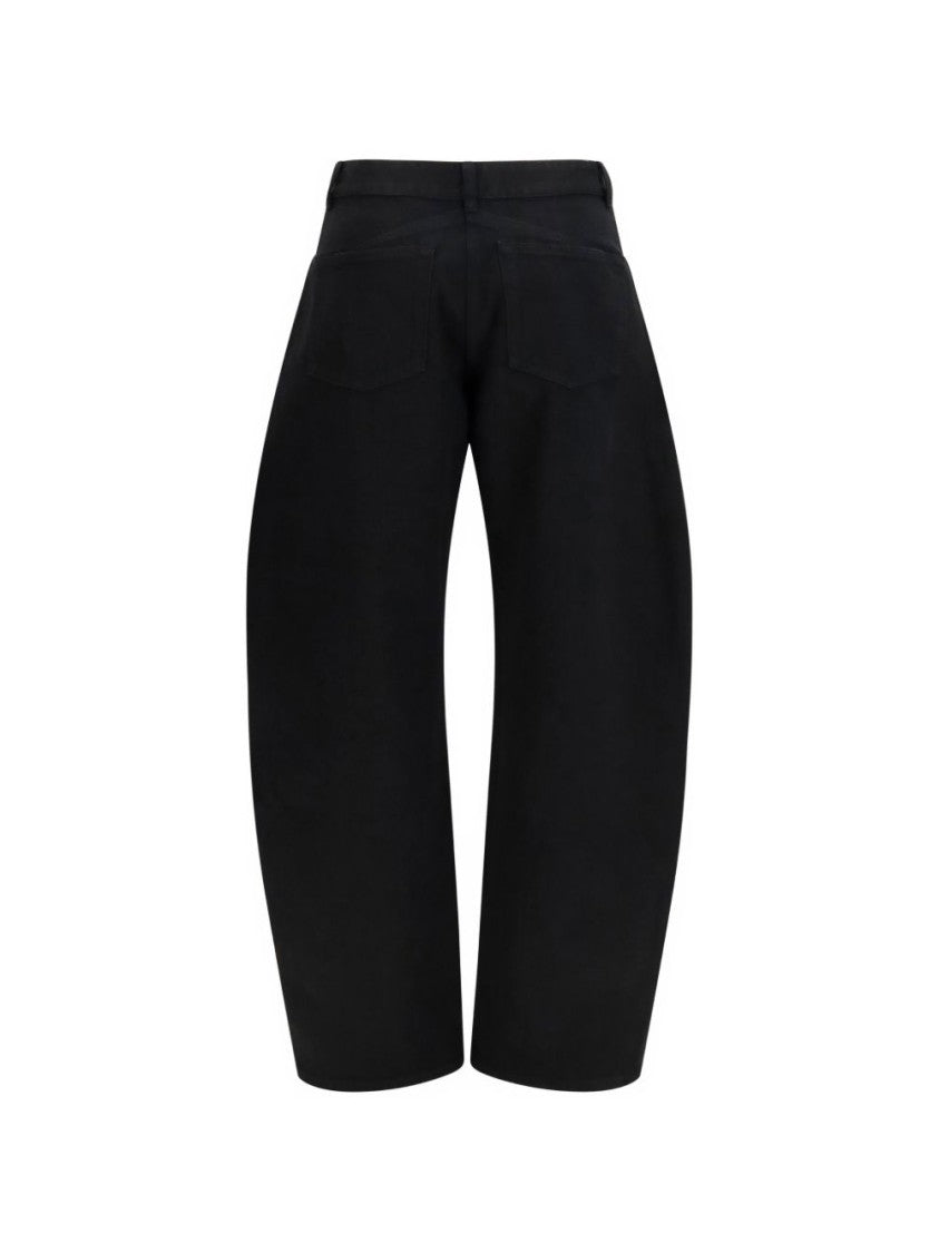 Alaïa High-Waist Five-Pocket Wide-Leg Pants