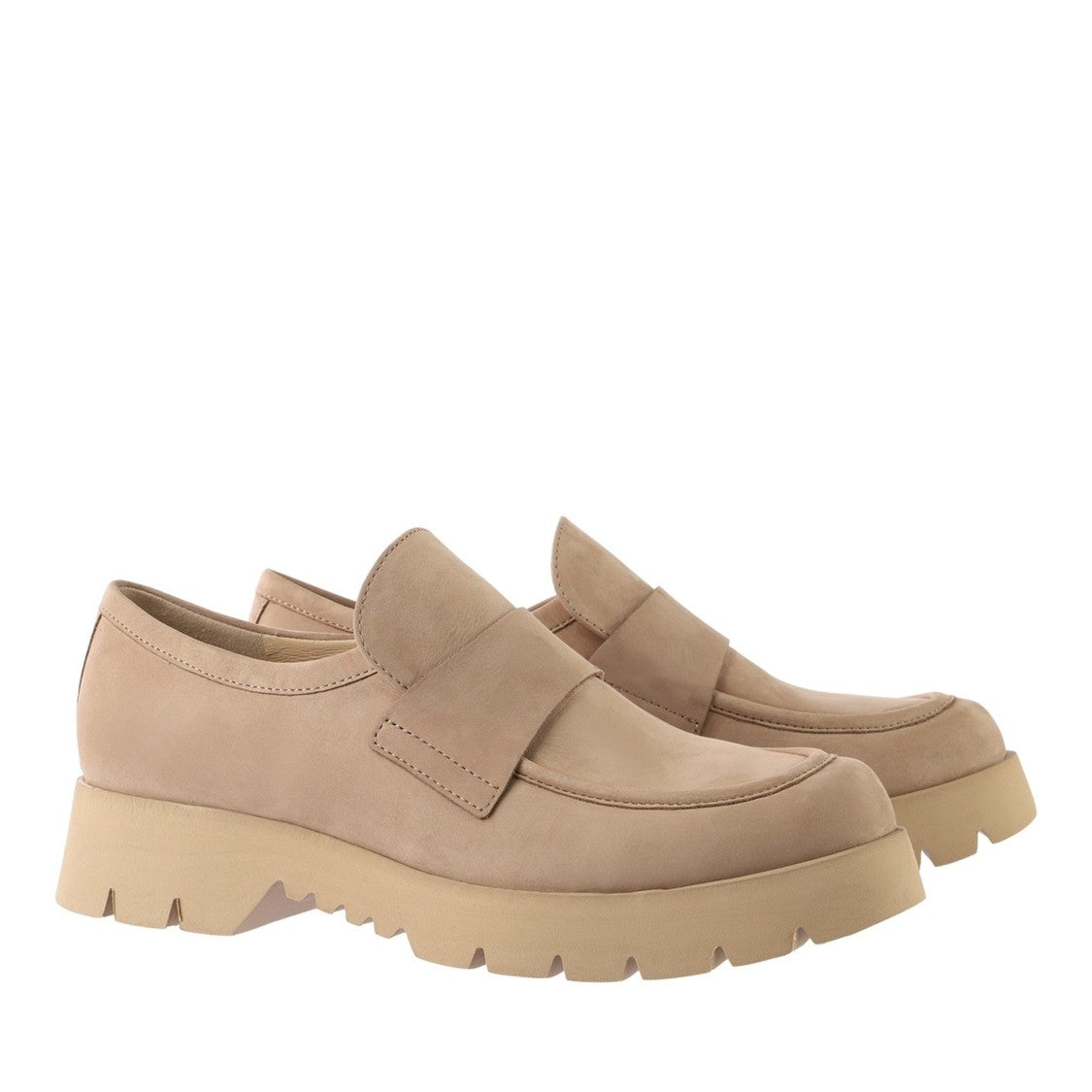 Högl Beige Finn Casual Penny Strap Nubuck Loafers