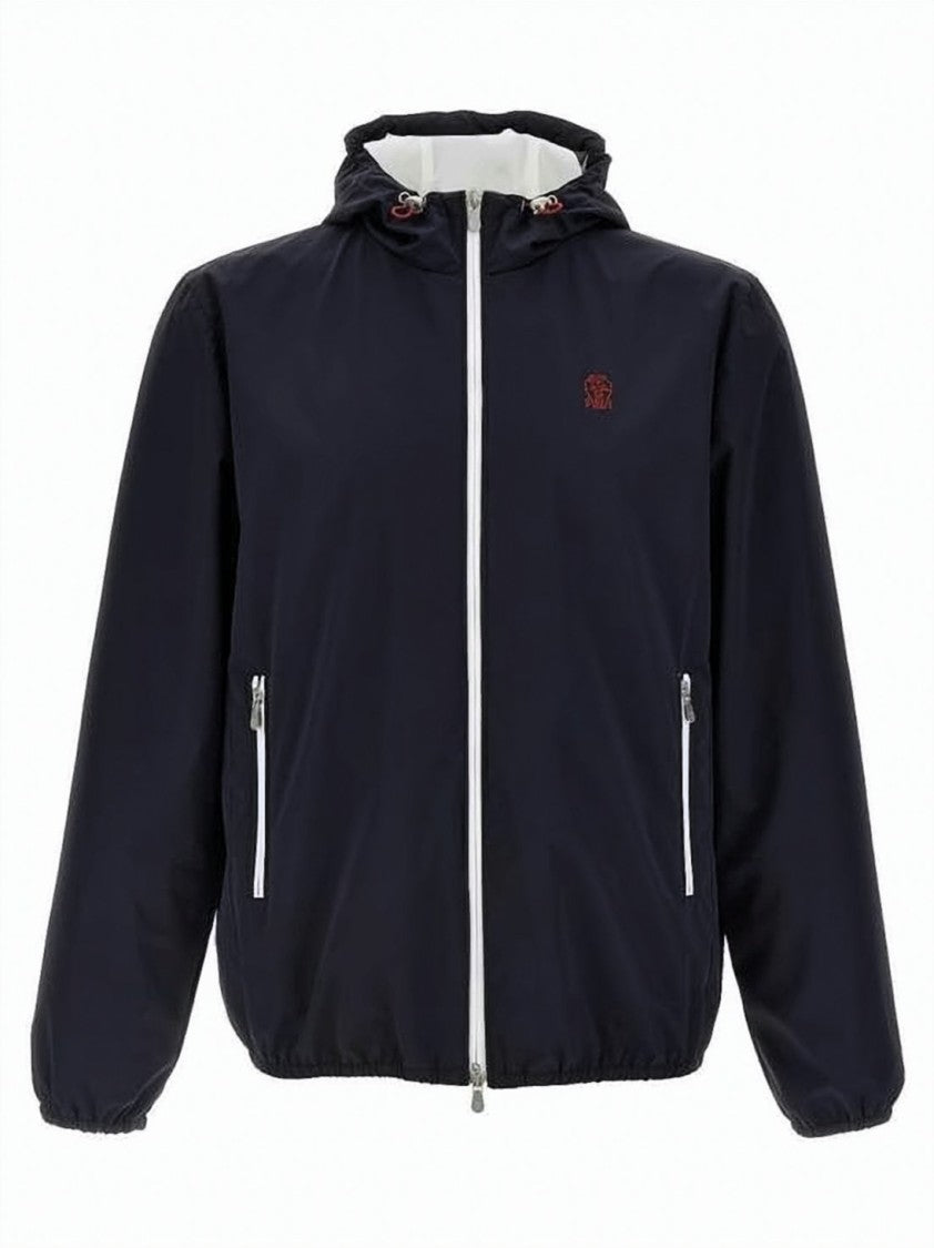 Brunello Cucinelli Membrane Nylon Bomber Jacket With Adjustable Drawstrings