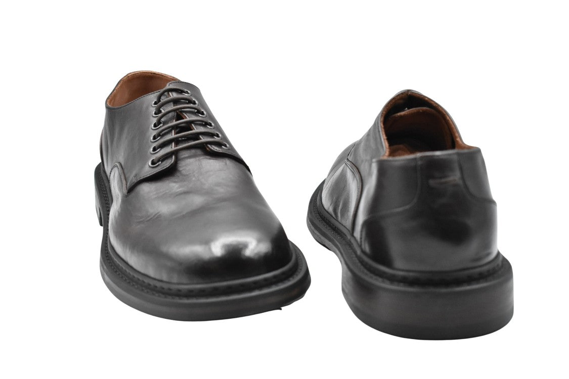 Pantanetti Classic Brown Leather Derby Shoes